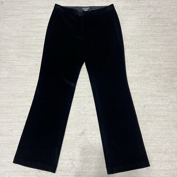 Banana Republic Womens Dress Pants Trousers sz 10 Black Velour Bootcut Mid Rise - Picture 1 of 7